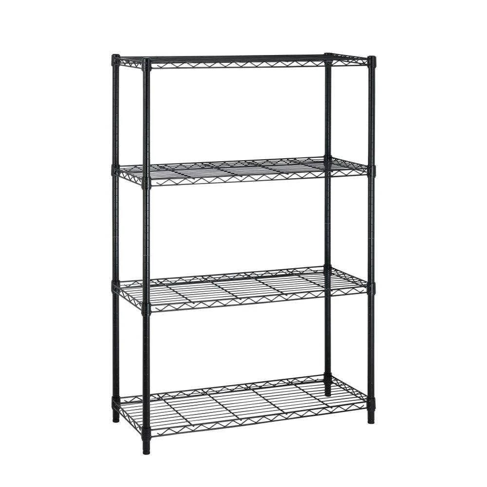 商品QuikFurn|Heavy Duty 4-Shelf Metal Shelving Unit in Black Steel Finish,价格¥1266,第2张图片详细描述