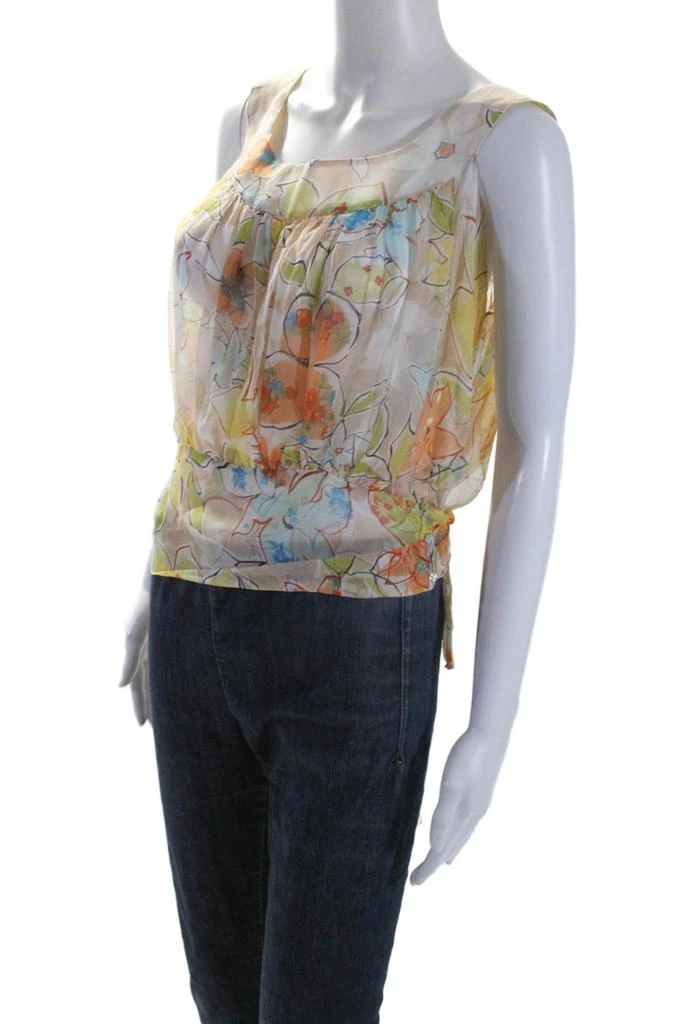 商品[二手商品] BLUMARINE|Womens Silk Chiffon Floral Print Tie Hem Blouse Multicolor,价格¥628,第2张图片详细描述