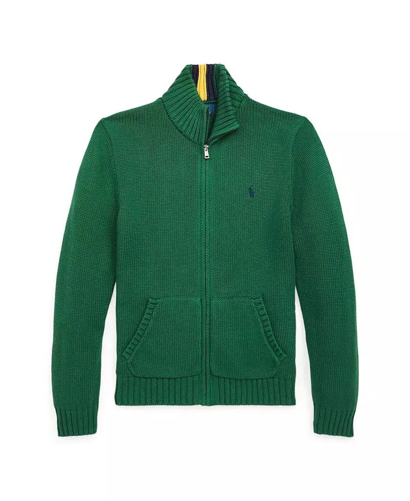 商品Ralph Lauren|Big Boys Cotton Full-Zip Sweater,价格¥251,第1张图片