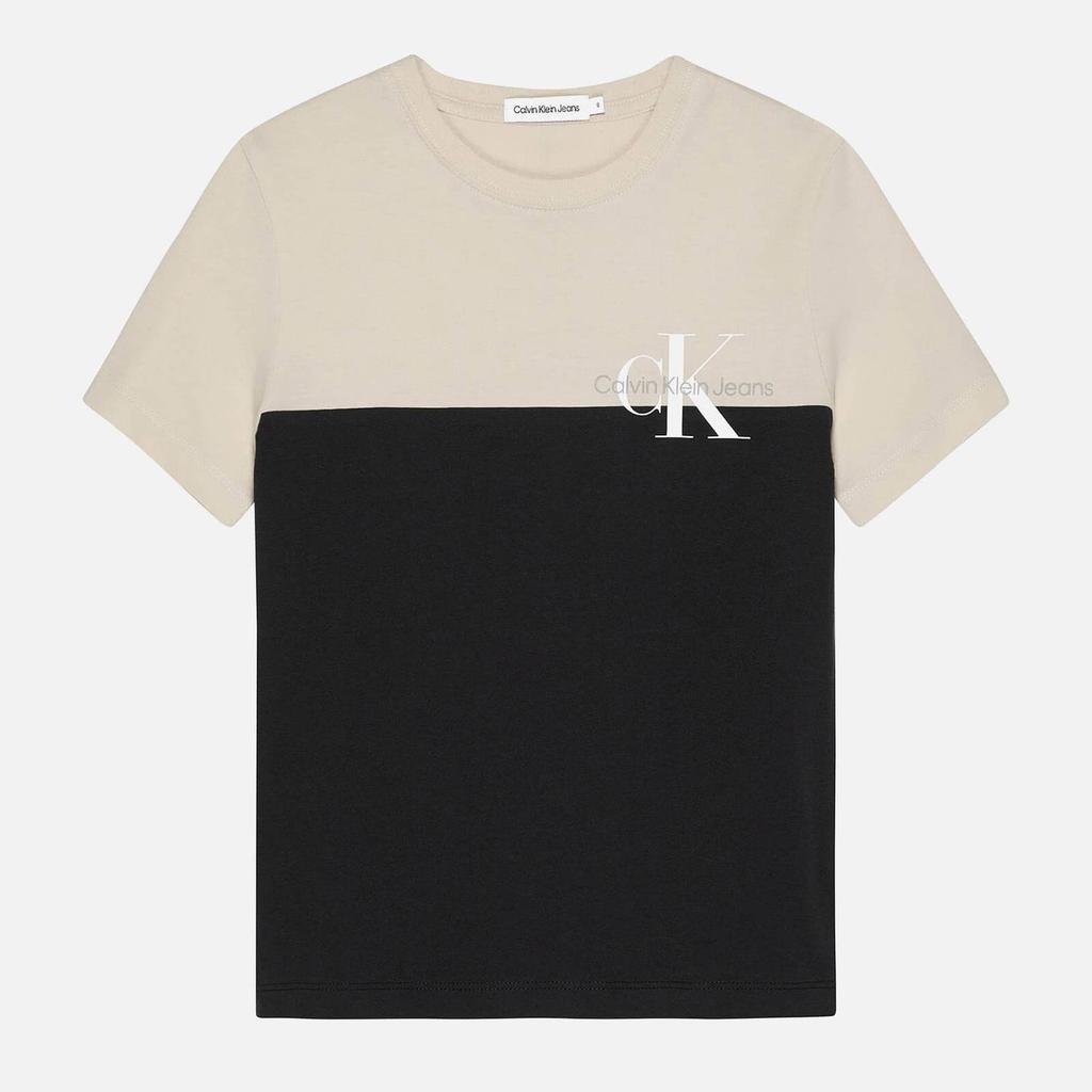 Calvin Klein Two-Tone Cotton-Jersey T-Shirt商品第1张图片规格展示