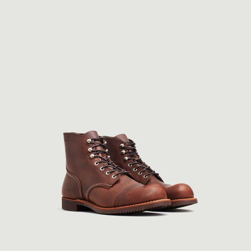 红翼男士真皮工装靴8111琥珀色 美国制造商品第2张图片规格展示