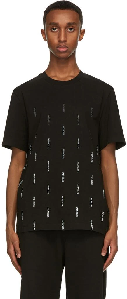 商品Moncler|黑色 Fade Logo T 恤,价格¥2919,第1张图片