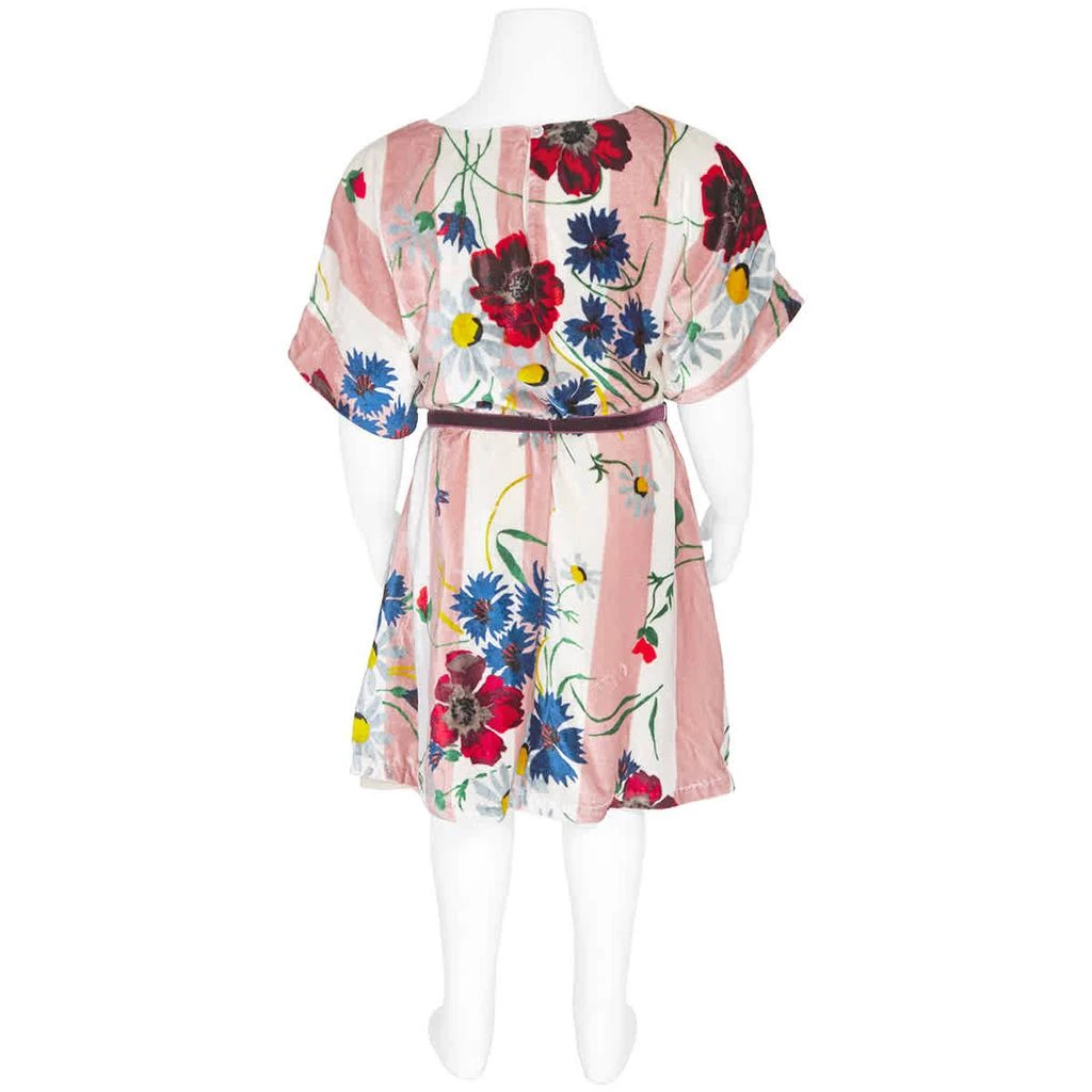 商品Burberry|Girls Striped Floral Print Velvet Shift Dress,价格¥959,第3张图片详细描述