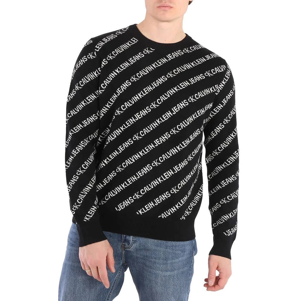 商品Calvin Klein|Men's Black Institutional All Over Print Pullover,价格¥562,第1张图片