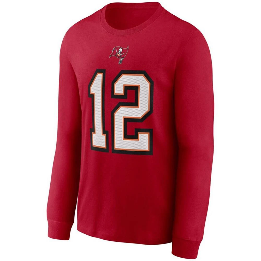 商品NIKE|Men's Tom Brady Red Tampa Bay Buccaneers Player Name Number Long Sleeve T-shirt,价格¥225,第3张图片详细描述