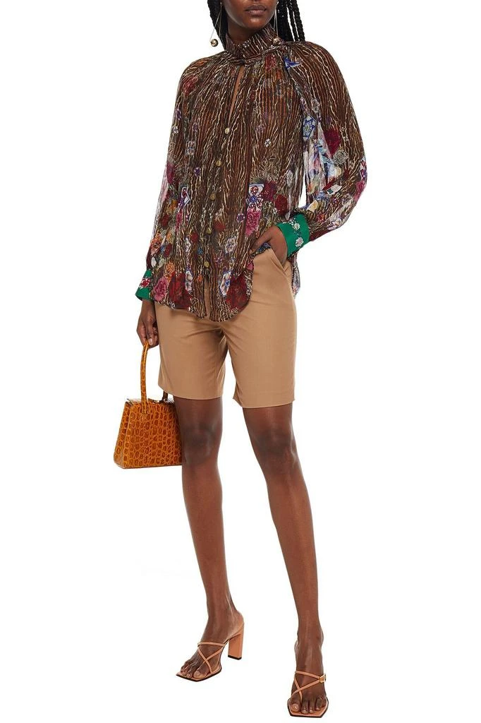 商品Camilla|Crystal-embellished gathered printed silk-georgette shirt,价格¥819,第4张图片详细描述