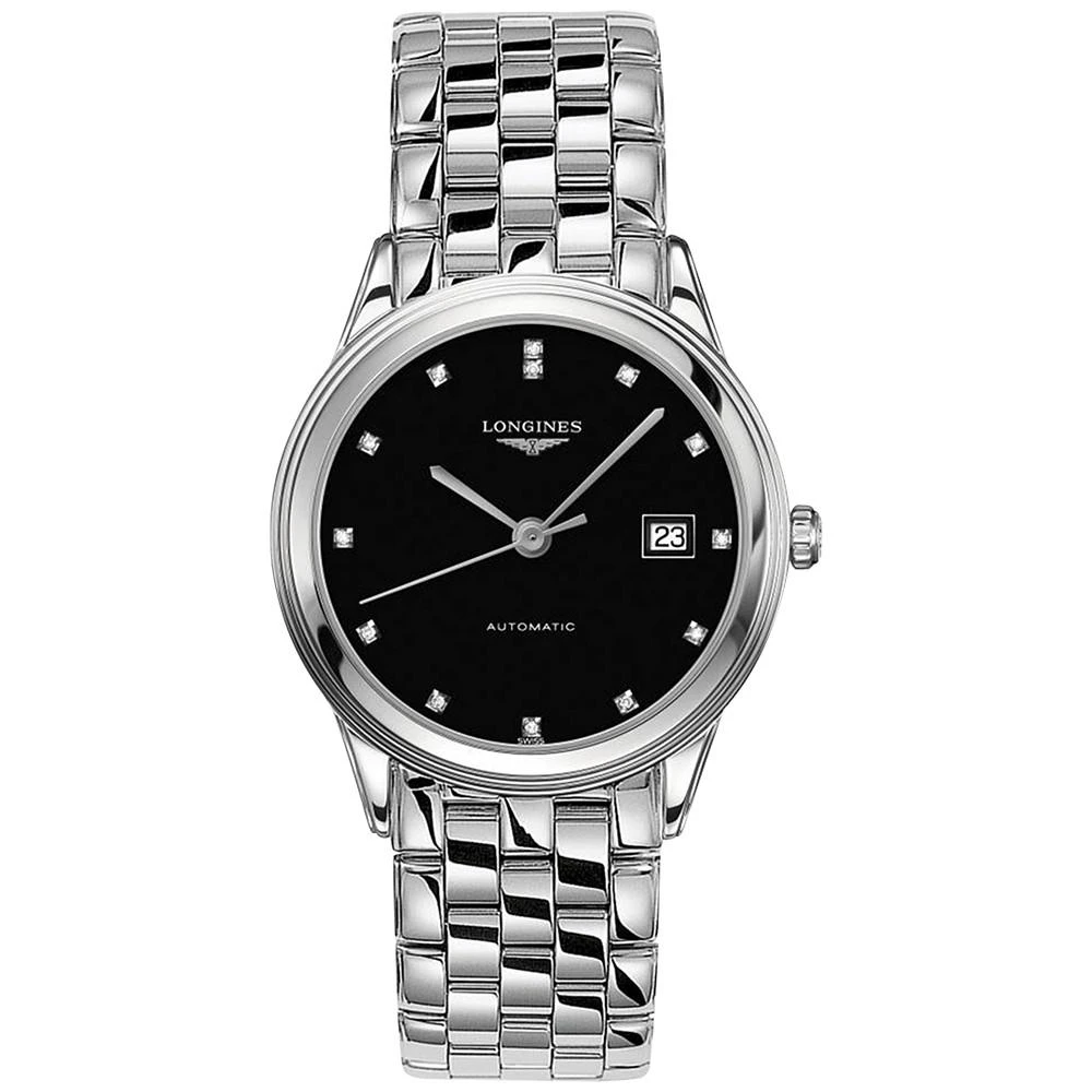 商品Longines|Men's Swiss Automatic Flagship Diamond (1/20 ct. t.w.) Stainless Steel Bracelet Watch 38.5mm,价格¥14967,第1张图片