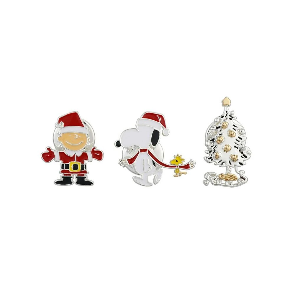 商品Peanuts|Fine Silver Plated Holiday Gang Lapel Pin Set, 3 Piece,价格¥374,第1张图片