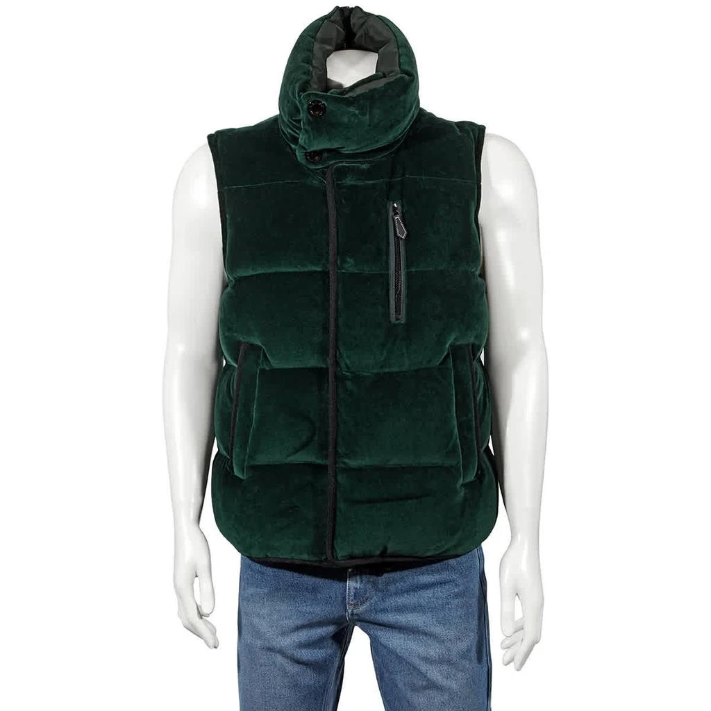 商品Burberry|Pine Green Satin Trim Chenille Puffer Gilet,价格¥13211,第1张图片