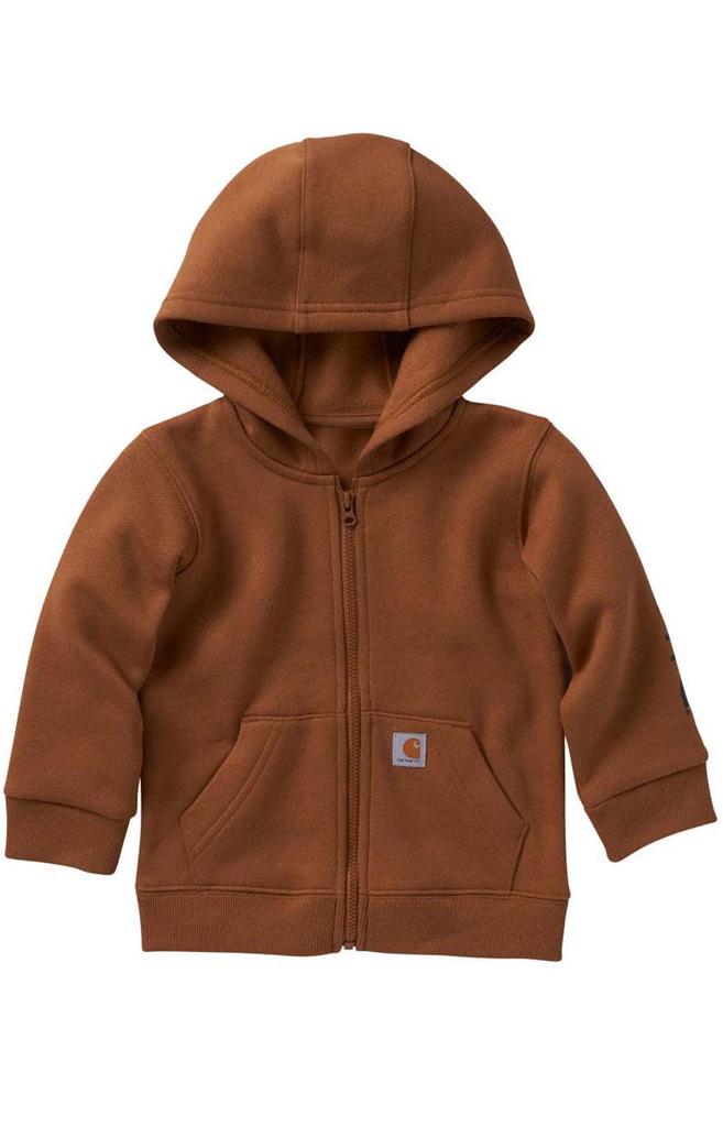 (CA8565) Long-Sleeve Full-Zip Hooded Sweatshirt - Carhartt Brown商品第1张图片规格展示