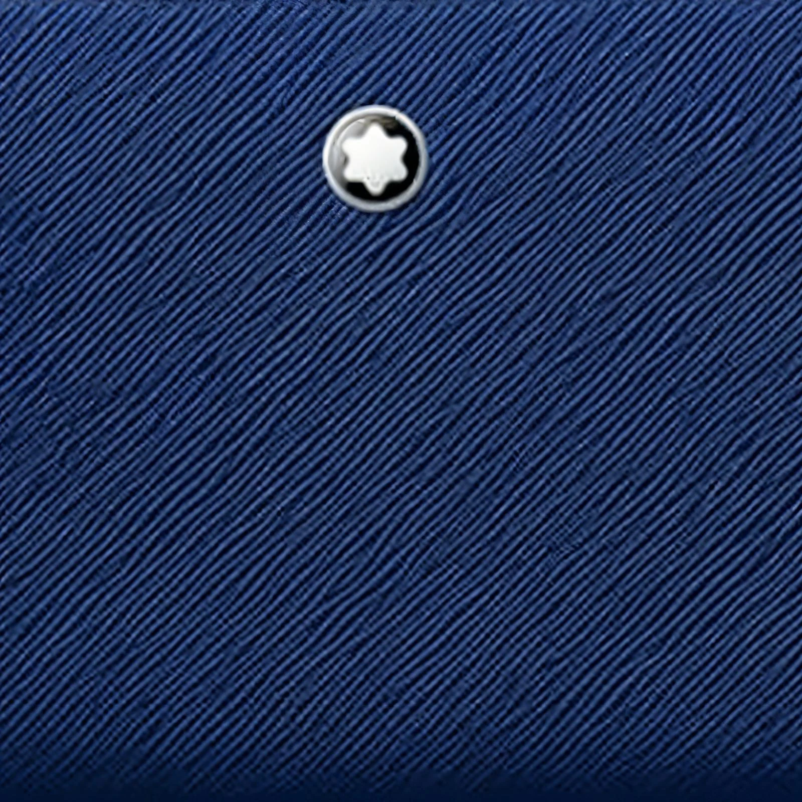 商品[国内直发] MontBlanc|万宝龙 匠心系列六角白星品牌标识拉链开合 牛皮革 手机包 男款 午夜蓝,价格¥2613,第5张图片详细描述