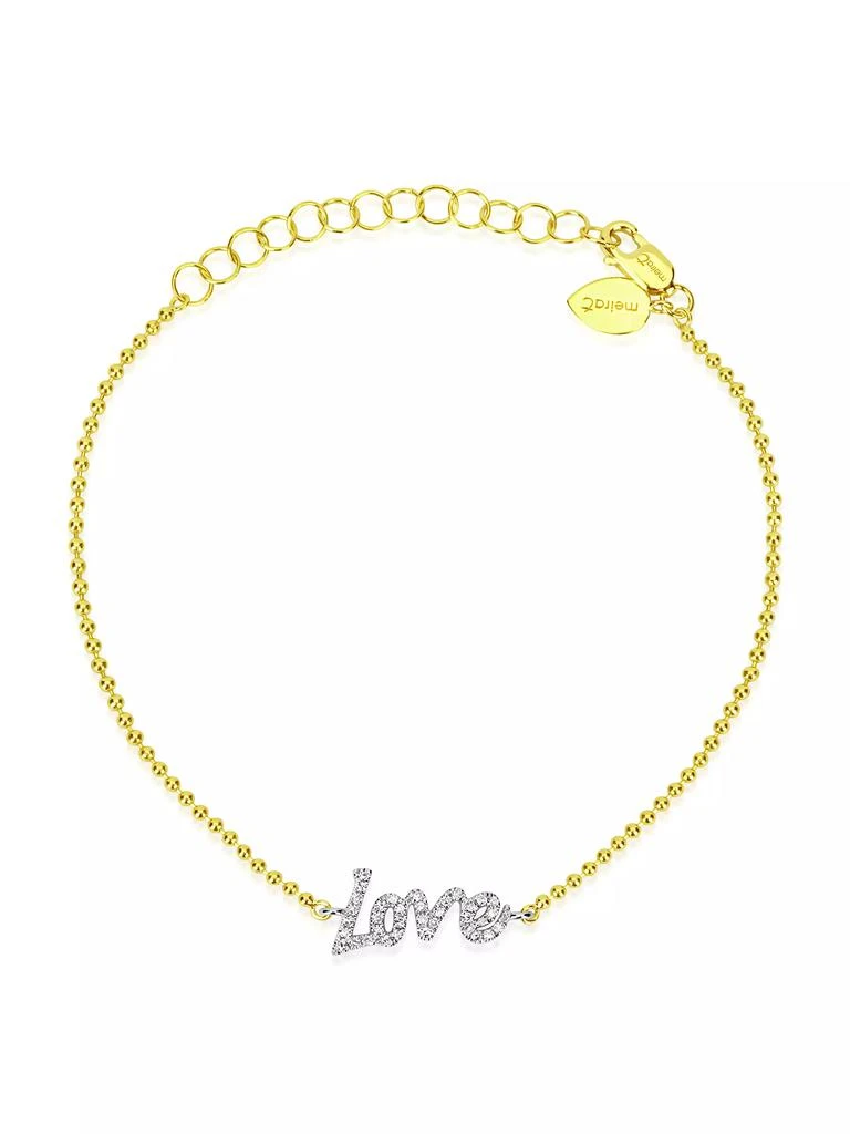商品Meira T|Love 14K Yellow Gold & 0.10 TCW Diamond Bead Chain Bracelet,价格¥6005,第1张图片
