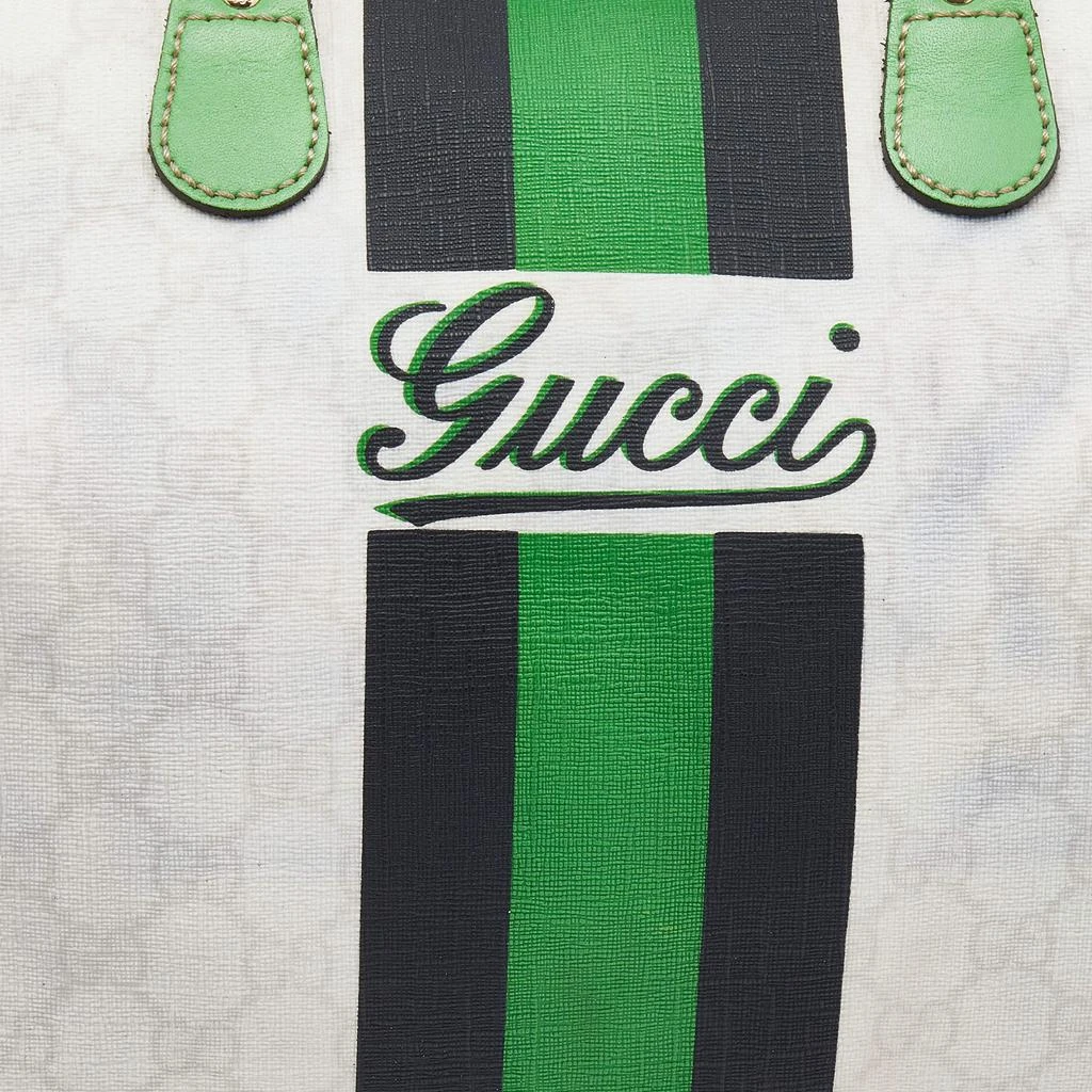 商品[二手商品] Gucci|Gucci White/Green GG Supreme Canvas And Leather Medium Web Stripe Joy Boston Bag,价格¥3867,第5张图片详细描述
