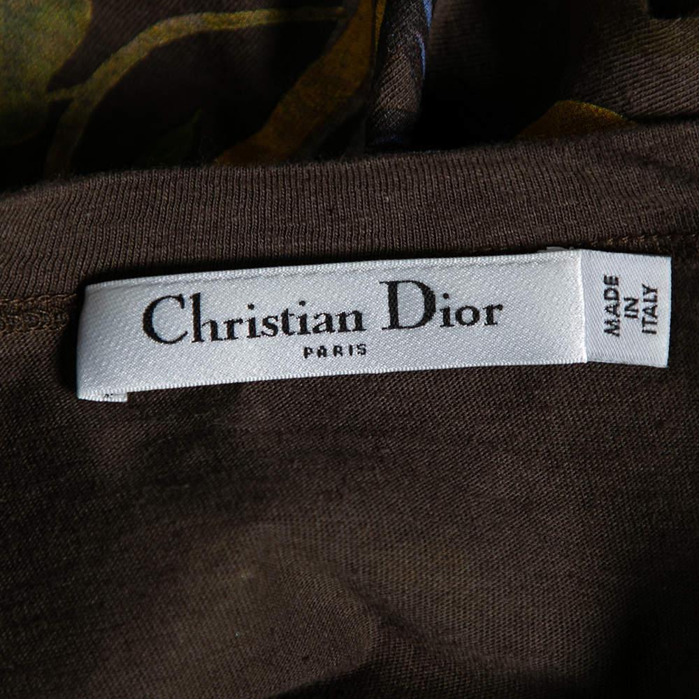 商品[二手商品] Dior|Dior Brown Printed Cotton Short Sleeve T-Shirt M,价格¥5713,第7张图片详细描述