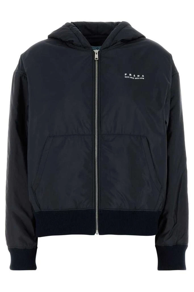 商品Prada|Prada Zip-Up Hooded Jacket,价格¥15471,第1张图片