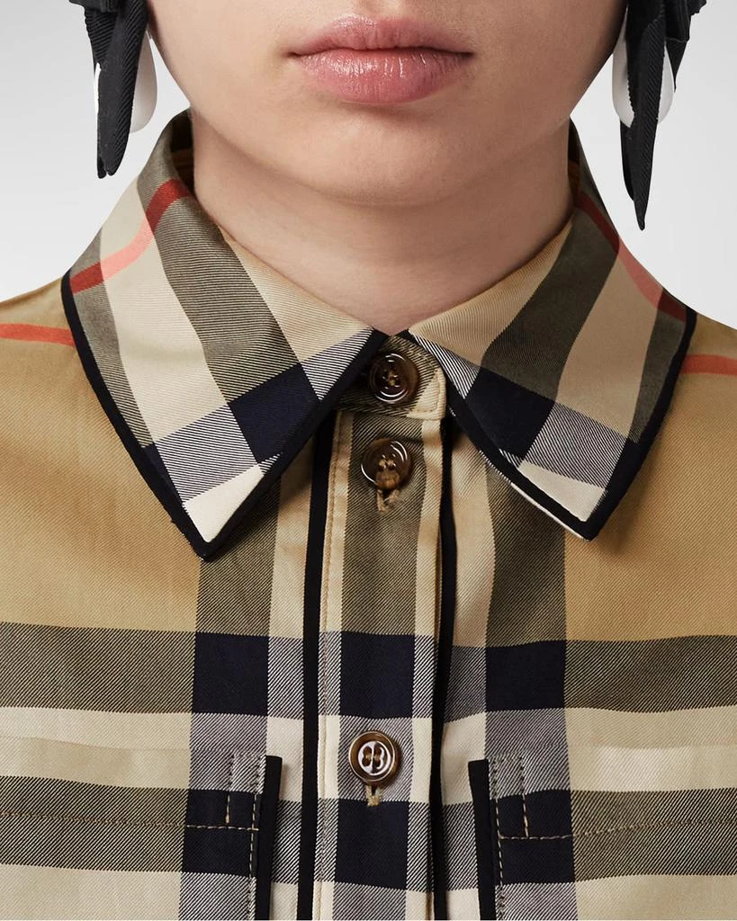 商品Burberry|Nivi Check Piping Collared Shirt,价格¥2953,第5张图片详细描述