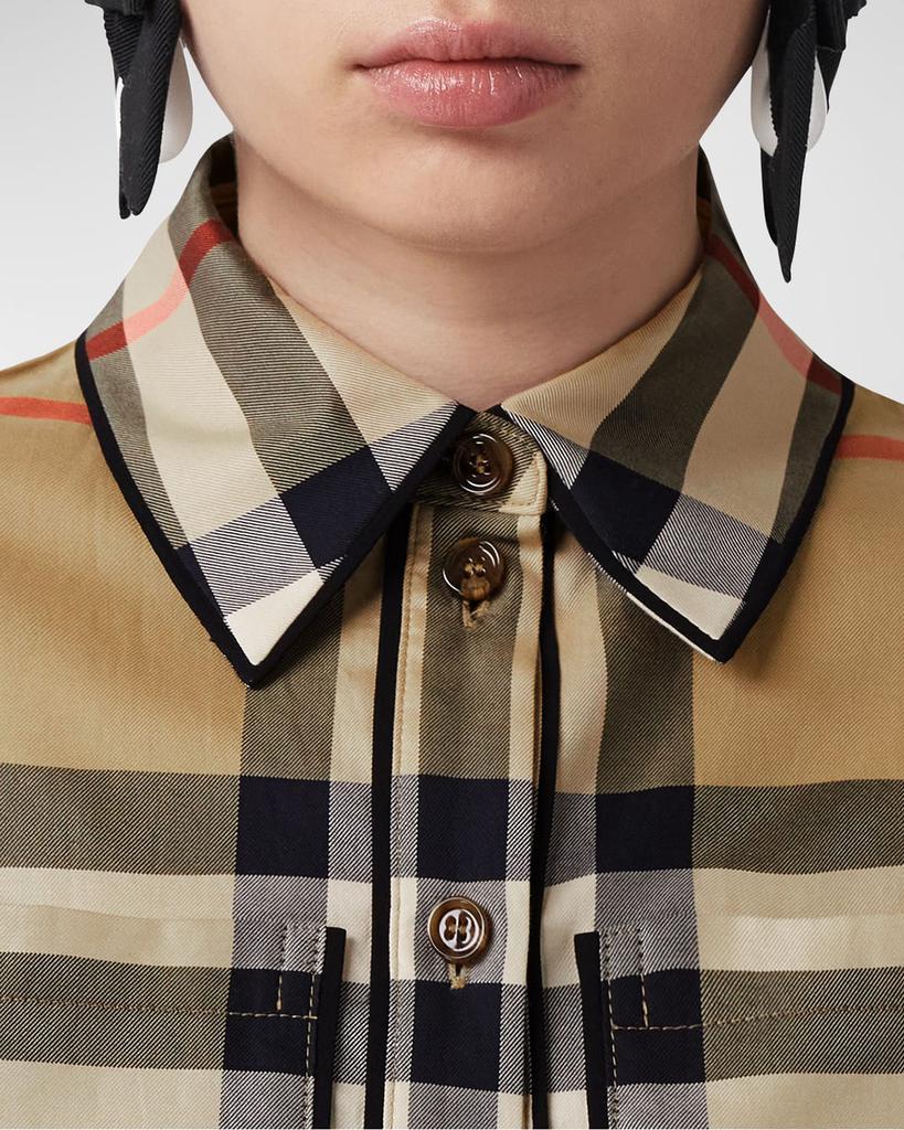 商品Burberry|Nivi Check Piping Collared Shirt,价格¥5440,第7张图片详细描述