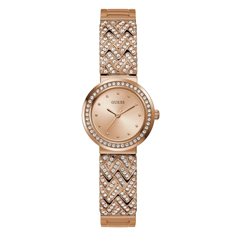 商品GUESS|Women's Quartz Petite Rose Gold-Tone Stainless Steel Bracelet Watch 28mm,价格¥1315,第1张图片