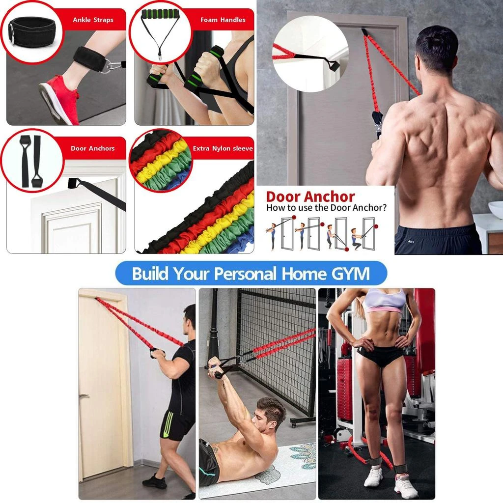商品Jupiter Gear|12pce Resistance Bands Set Exercise Bands with Protective Sleeve,价格¥605,第4张图片详细描述