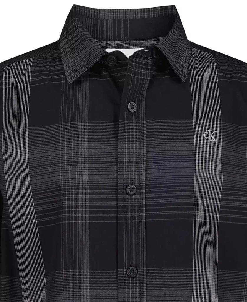 商品Calvin Klein|Boys 8-20 CK Intricate Plaid Long Sleeve Shirt,价格¥161,第3张图片详细描述