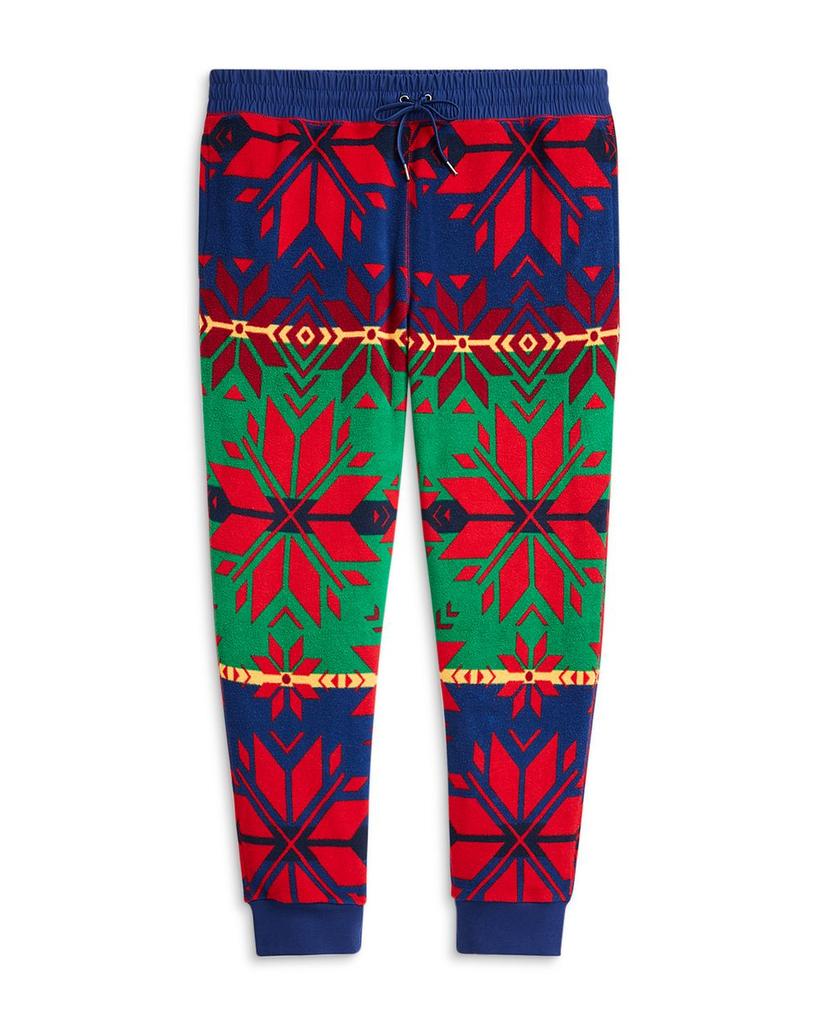 Geometric Print Fleece Jogger Pants商品第6张图片规格展示