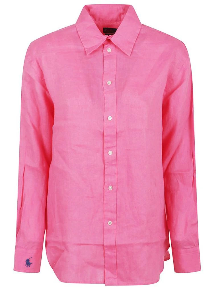 商品Ralph Lauren|Long Sleeve Button-Front Shirt In Soft Pink Linen,价格¥1405,第1张图片