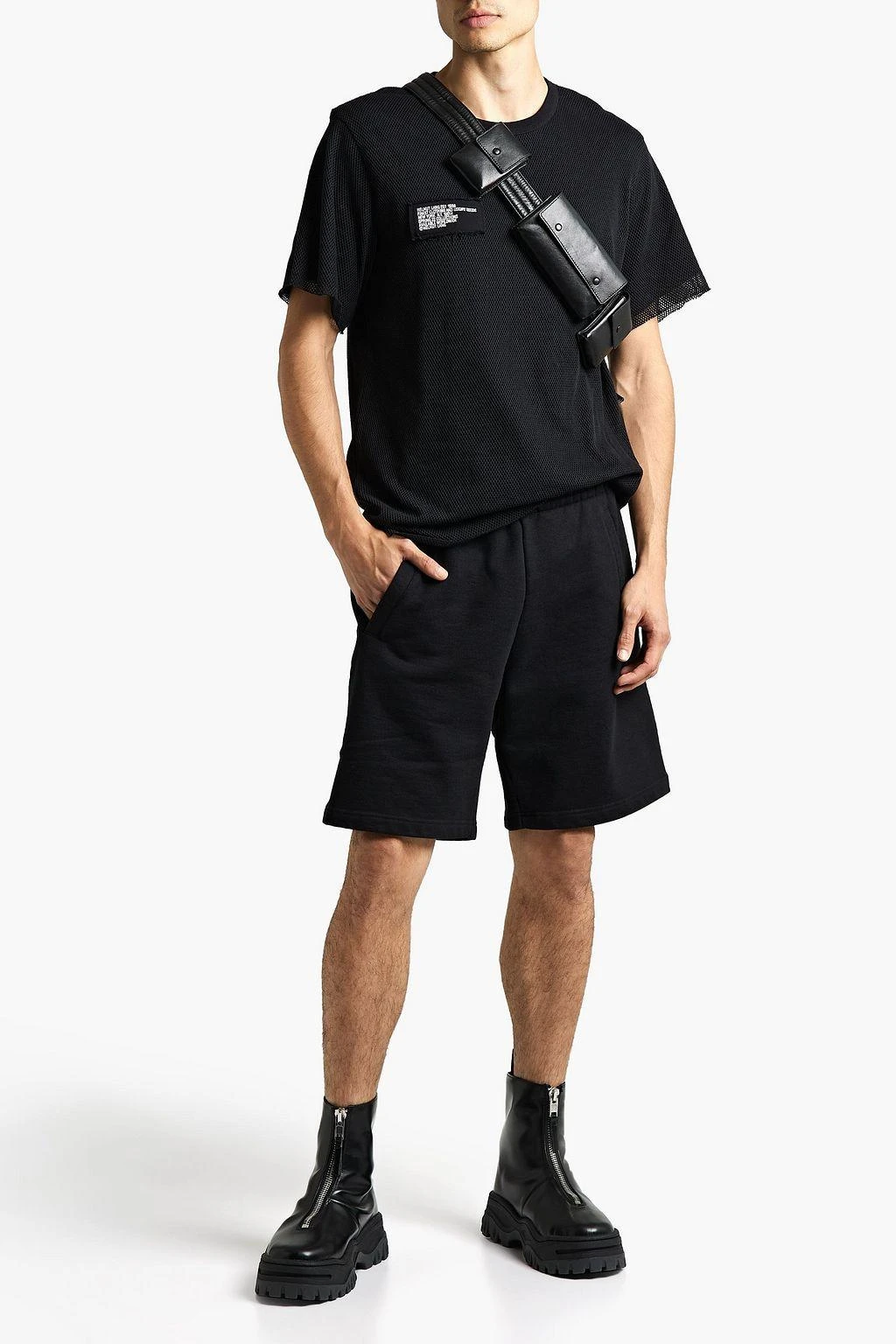 商品Helmut Lang|Layered mesh and cotton-jersey T-shirt,价格¥278,第2张图片详细描述