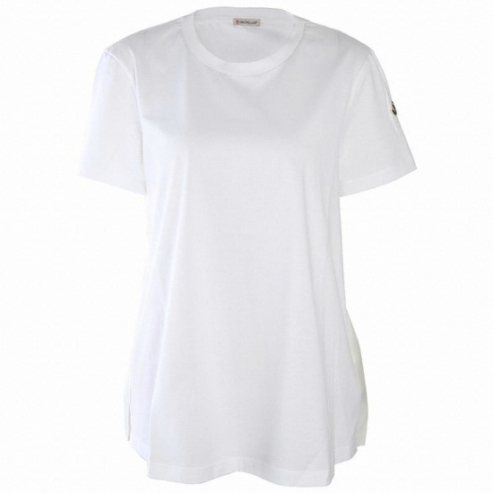 MONCLER 女士白色荷叶边短袖T恤 8083100-8390X-001商品第1张图片规格展示