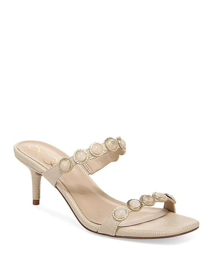 商品Sam Edelman|Women's Palma Square Toe Embellished Strap Mid Heel Sandals,价格¥334,第1张图片详细描述