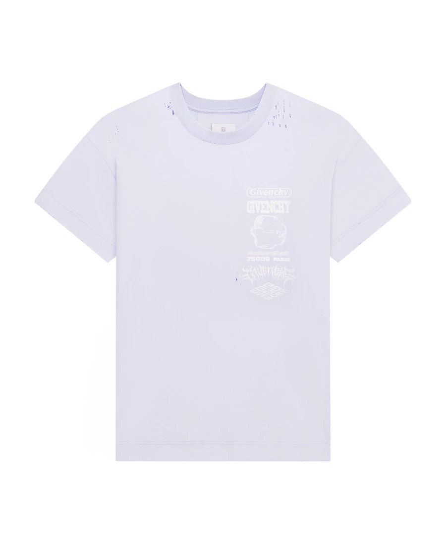 商品【商品预售7天】 Givenchy|Givenchy 男士T恤 BM71JA3YGD453 蓝色,价格¥2637,第1张图片