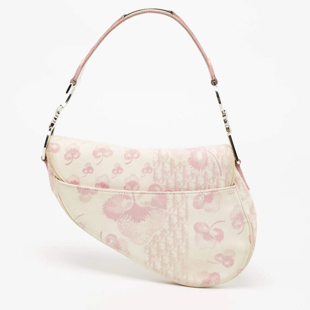 商品[二手商品] Dior|Dior Dark Pink/White Printed Canvas and Patent Leather Saddle Bag,价格¥13061,第4张图片详细描述