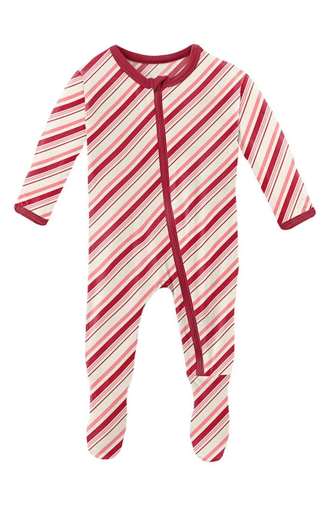 商品KicKee Pants|Stripe Print Zipper Footie,价格¥126,第1张图片