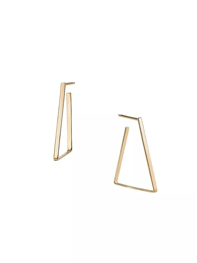 商品LANA|14K Yellow Gold Small Triangle Hoop Earrings,价格¥2574,第2张图片详细描述