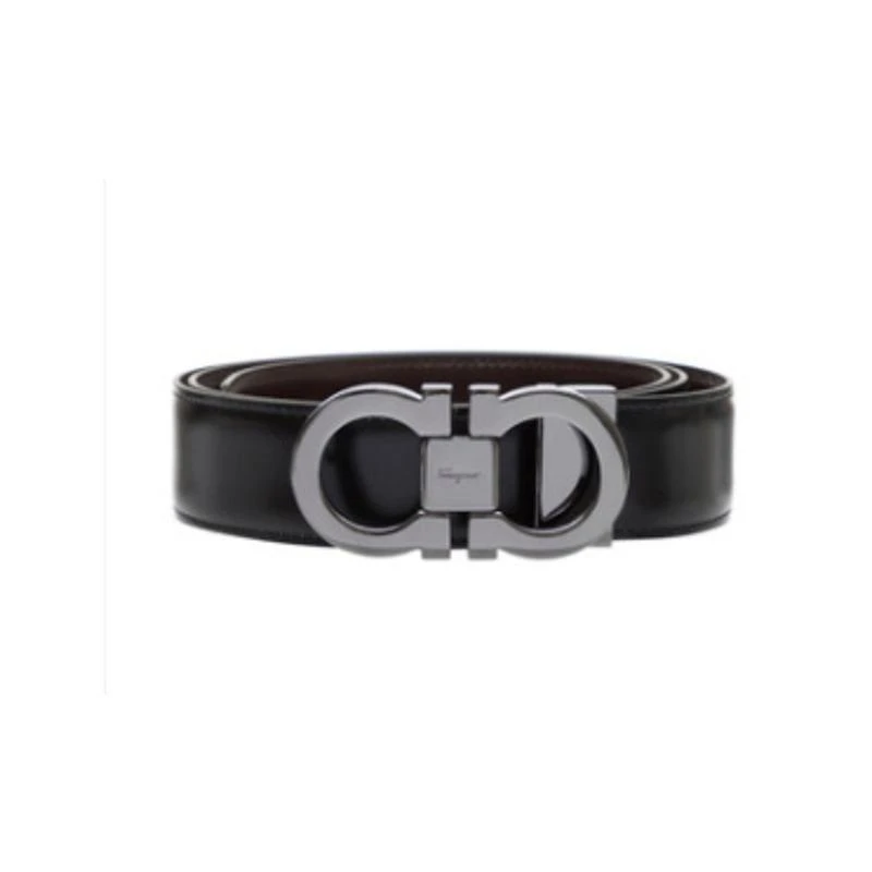 商品Salvatore Ferragamo|香港直邮SALVATORE FERRAGAMO 男士黑色牛皮腰带 67 9535 644557,价格¥4659,第1张图片