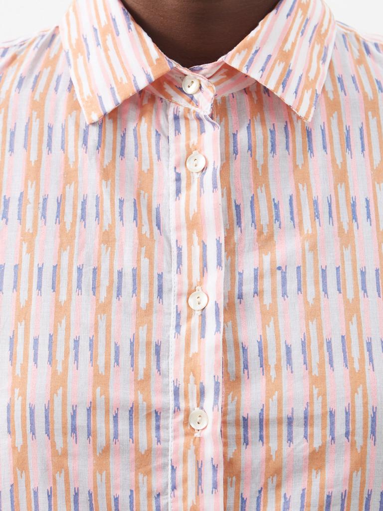 Angelica geometric-print cotton shirt dress商品第4张图片规格展示