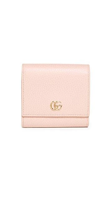 商品[二手商品] What Goes Around Comes Around|Gucci 粉色皮革 Gg Marmont 紧凑钱包,价格¥3414,第5张图片详细描述