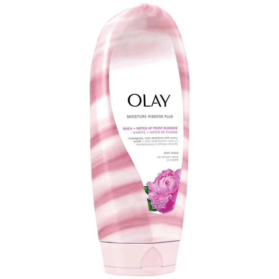 商品Olay|Moisture Ribbons Plus Body Wash Shea Butter + Peony Blossom, 18 oz,价格¥58,第2张图片详细描述