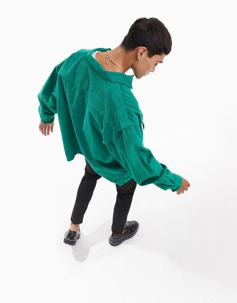 商品ASOS|ASOS DESIGN boxy oversized shirt in chunky cord,价格¥240,第3张图片详细描述