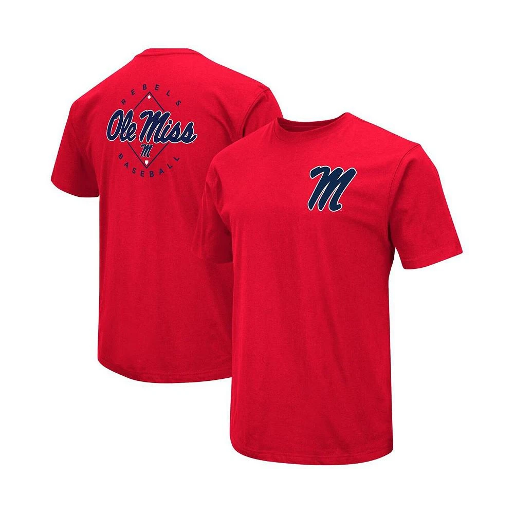 商品Colosseum|Men's Red Ole Miss Rebels Baseball On-Deck 2-Hit T-shirt,价格¥224,第1张图片
