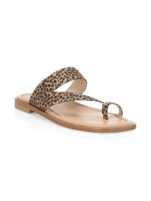 商品Stuart Weitzman|Lyla Leopard-Print Flat Sandals,价格¥1187,第2张图片详细描述