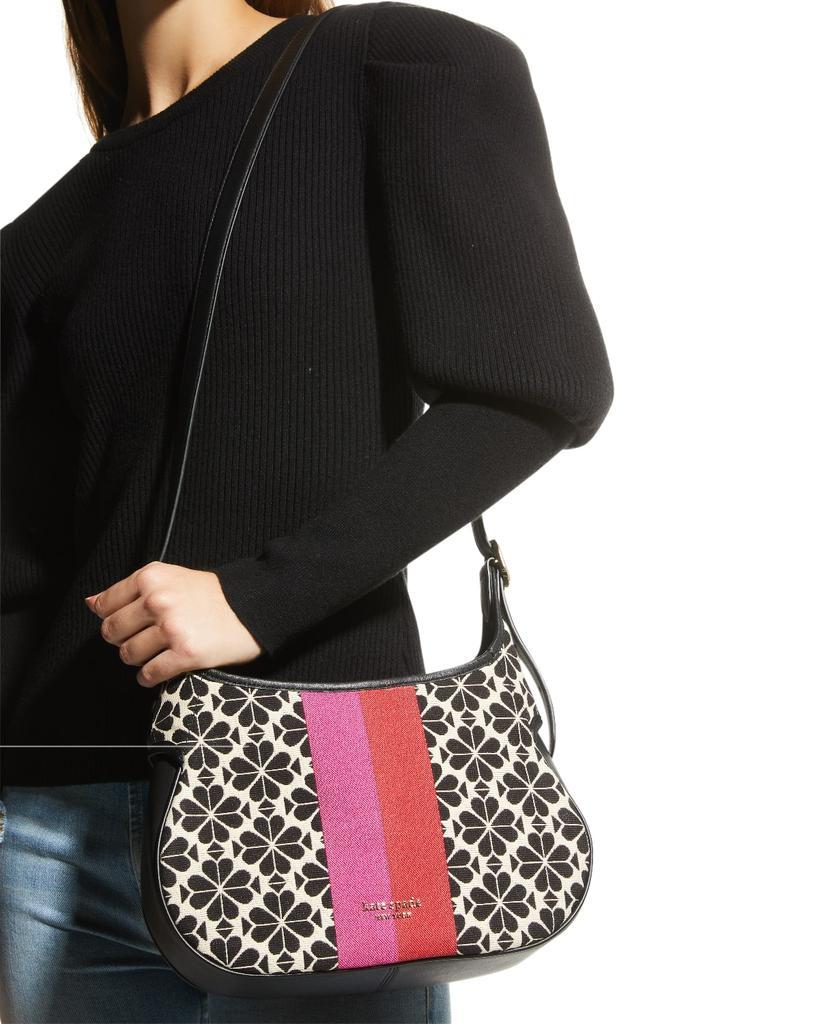 商品Kate Spade|spade flower jacquard stripe hobo bag,价格¥2405,第4张图片详细描述