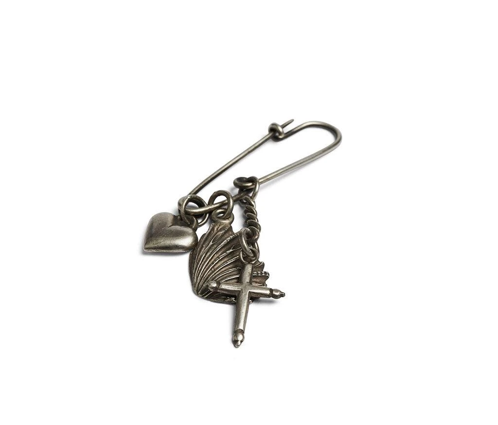 商品WERKSTATT MUNCHEN|WERKSTATT MUNCHEN SAFTY PIN LUCKY CHARMS M4308,价格¥2190,第1张图片