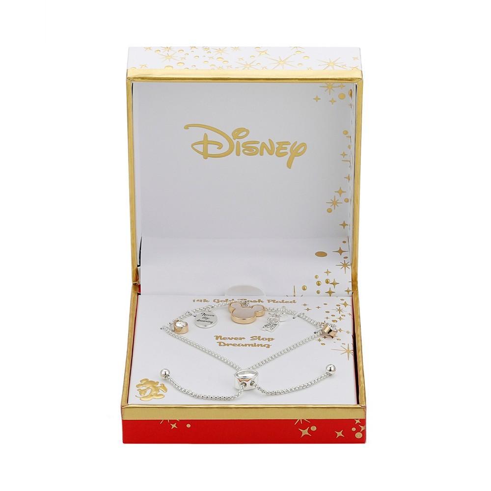 商品Disney|Crystal Mickey Mouse Charm Bolo Bracelet (0.43 ct. t.w. / 0.01 ct. t.w.) in 14K Gold Flash Plated,价格¥133,第4张图片详细描述