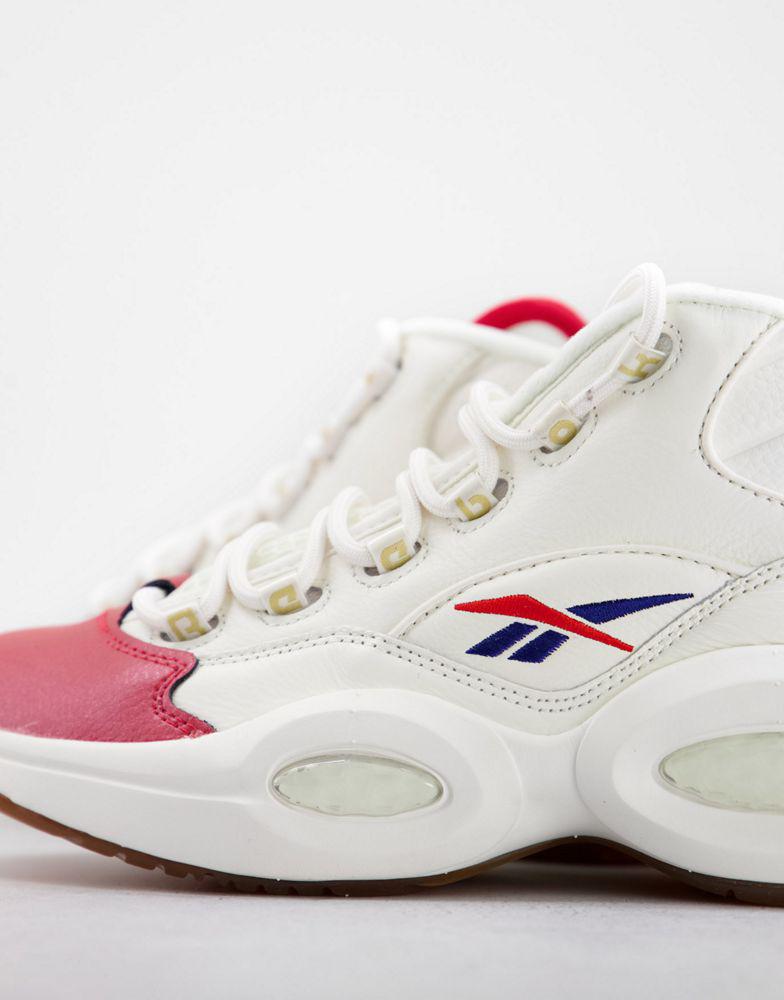 Reebok question mid trainers in chalk and red商品第3张图片规格展示