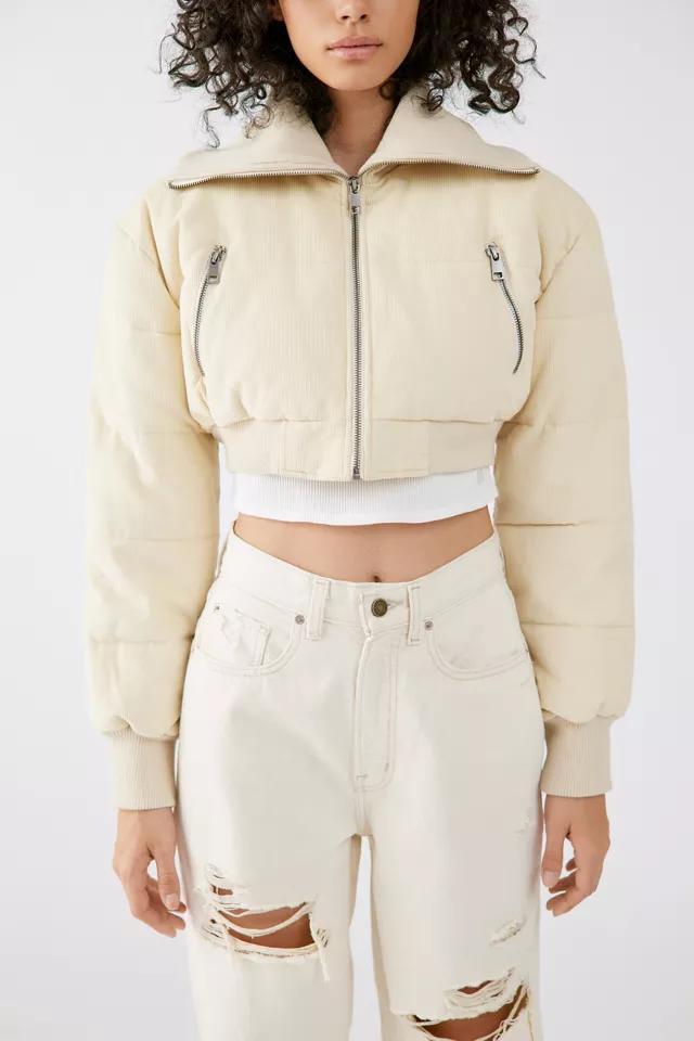 商品Urban Outfitters|UO Lily Corduroy Cropped Puffer Jacket,价格¥405,第5张图片详细描述