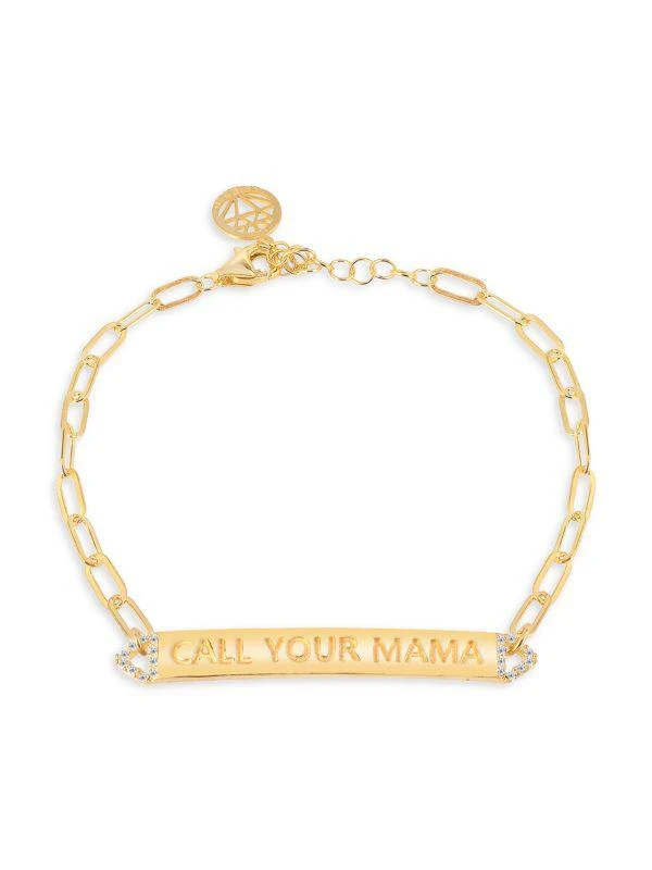 商品Gabi Rielle|Shining Moment 14K Gold Vermeil & Cubic Zirconia Mamma Bar Bracelet,价格¥458,第1张图片