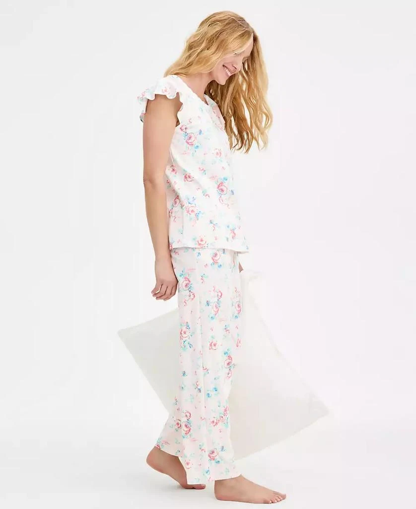 商品Charter Club|Women's Cotton Flutter-Sleeve Pajama Set, Exclusively at Macy's,价格¥191,第2张图片详细描述