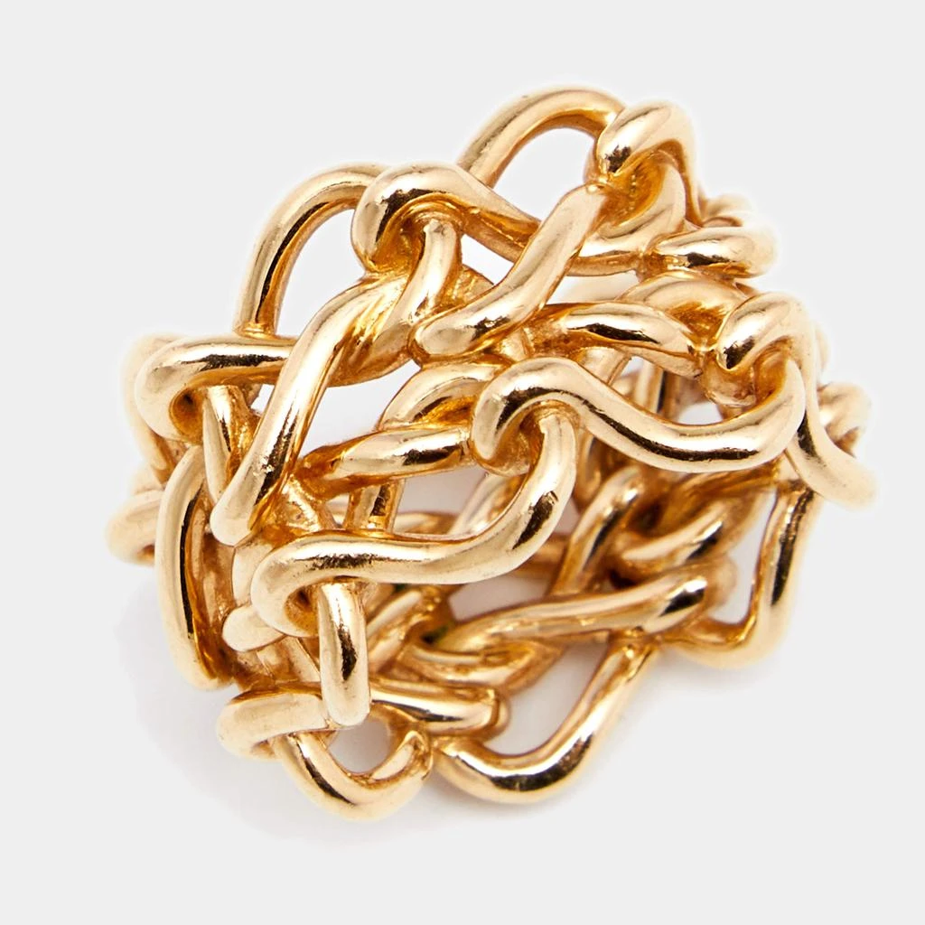 商品[二手商品] Cartier|Cartier Maillon Infini De Cartier Woven Motif 18k Yellow Gold Band Ring Size 53,价格¥16239,第3张图片详细描述