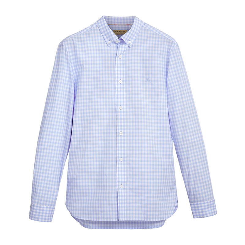 Burberry 博柏利 男士格纹淡蓝色衬衫 4054166商品第1张图片规格展示