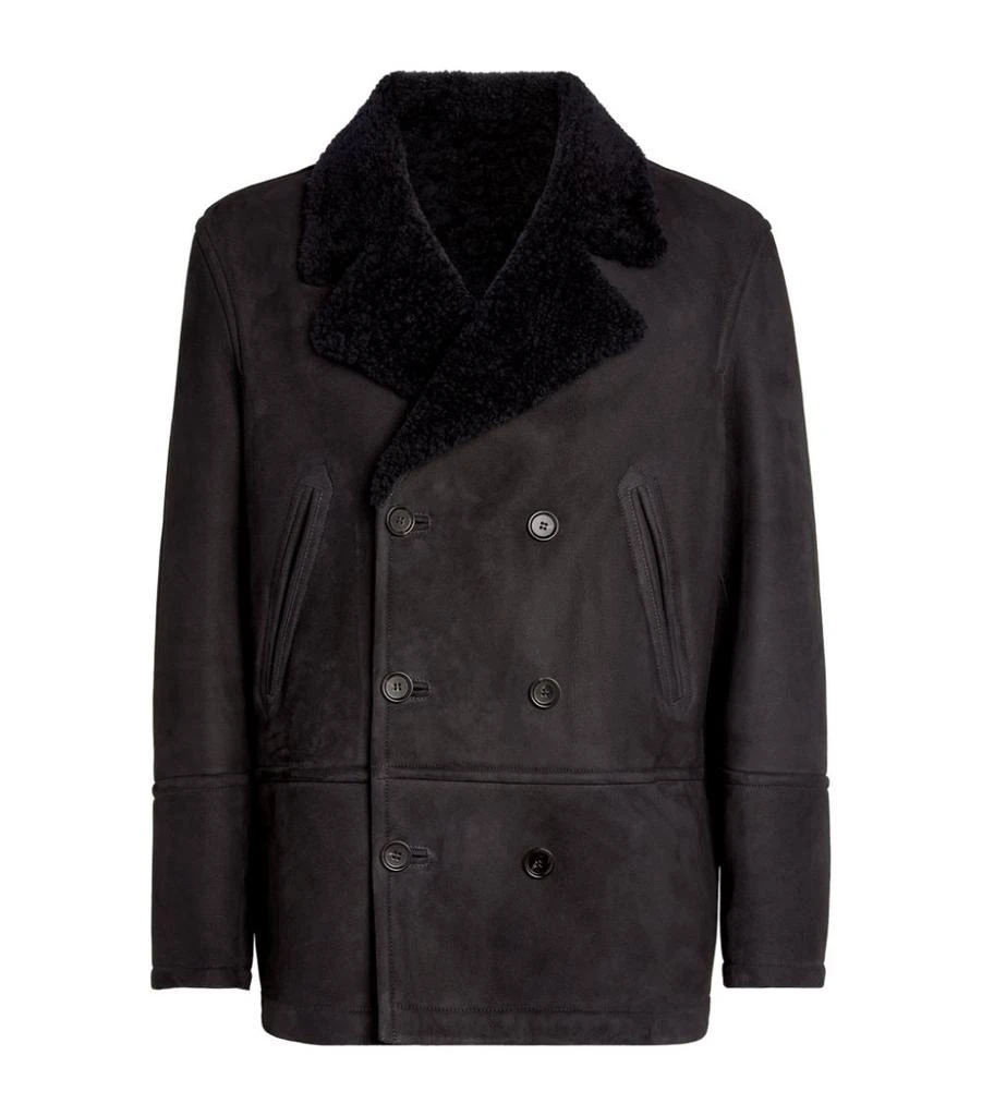 商品Yves Salomon|Sheepskin Double-Breasted Coat,价格¥26831,第1张图片